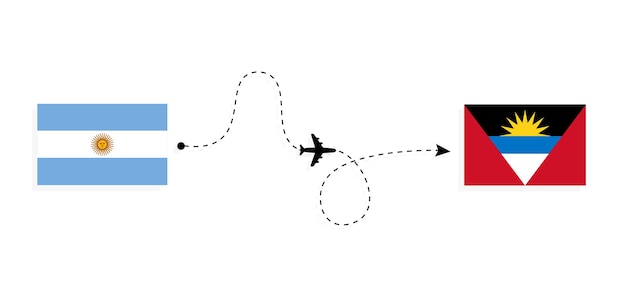 Vol Et Voyage De L'argentine à Antigua-et-barbuda En Avion De Passagers Concept De Voyage