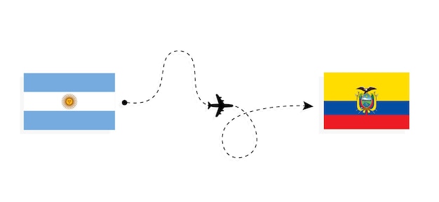 Vol Et Voyage De L'argentine à L'équateur Par Avion De Passagers Travel Concept