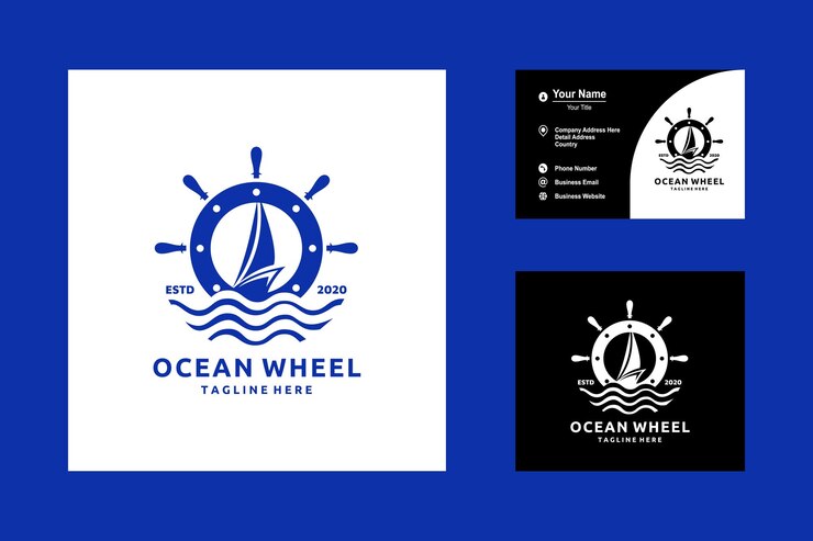 Vecteur volant avec bateau à l'intérieur et vague de mer pour la conception de vecteur de logo d'icône de bateau