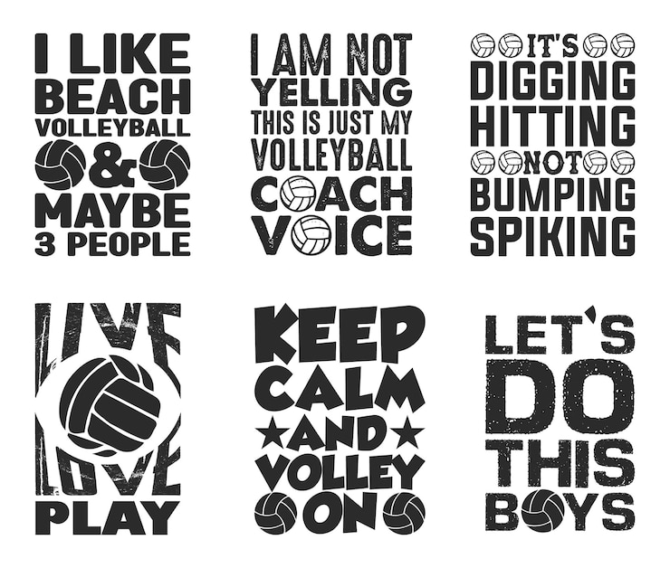 Vecteur volley-ball t-shirt design bundle volley-ball shirt vecteur volley-ball t-shirt design collection