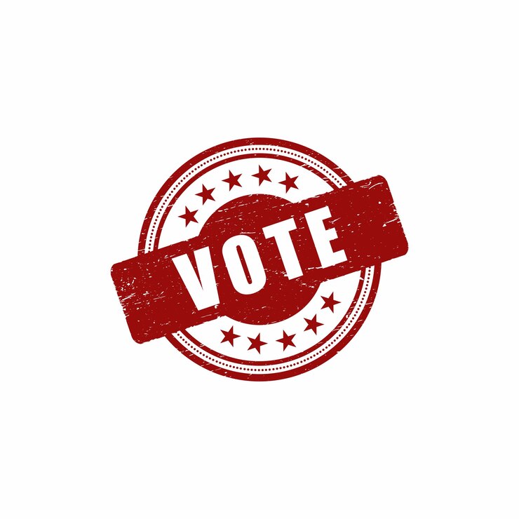 Vecteur voter rond timbre grunge vintage.