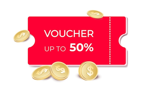 Vecteur voucher 3d