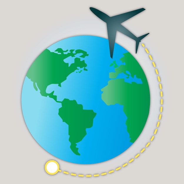 Voyage autour du monde illustration vectorielle de symbole d'icône