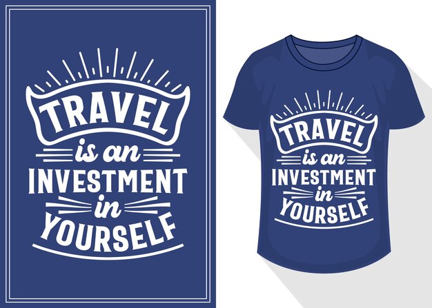 Vecteur le voyage est un investissement en soi citations typographie lettrage pour la conception de t-shirt