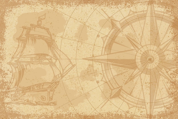 Voyage en mer arrière-plan vintage coloré