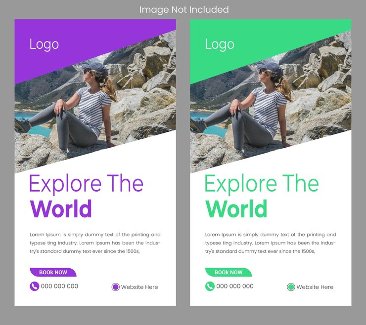 Vecteur voyage et tourisme instagram et histoire sur facebook