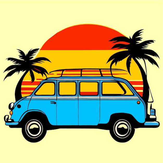 Vecteur voyage en voiture pendant les vacances d'été