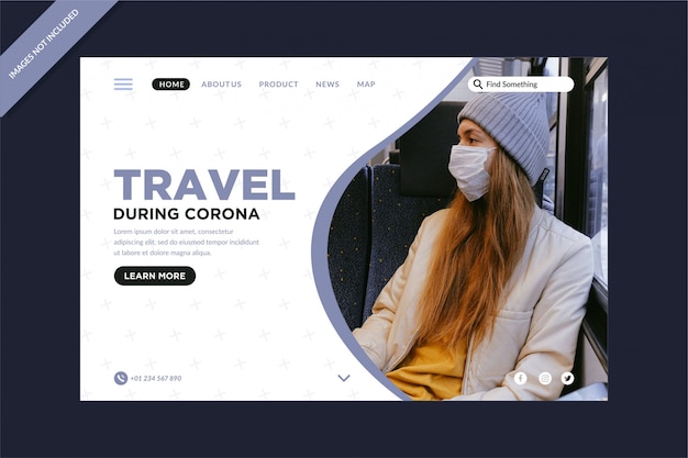 Voyager pendant les pages de destination du virus Corona