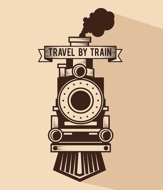 Voyager En Train Concept Icône Vector Illustration Design