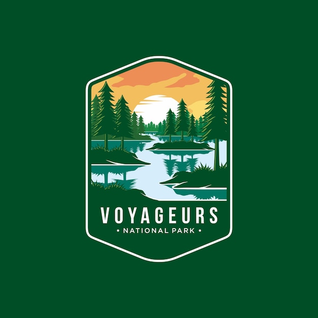 Voyageurs National Park Emblem patch logo illustration sur fond sombre