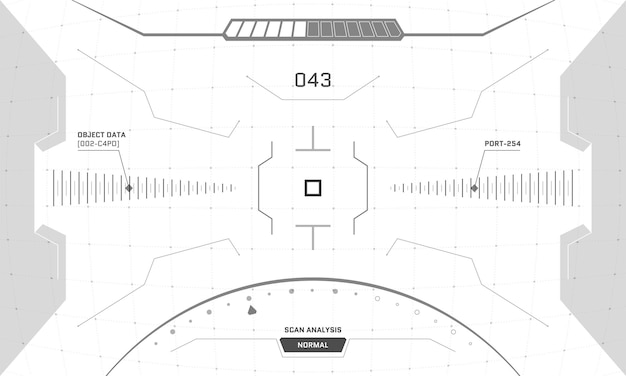 Vr Hud Game Interface Crosshair Screen Futuriste Scifi Réalité Virtuelle Vue Tête Haute Visière D'affichage