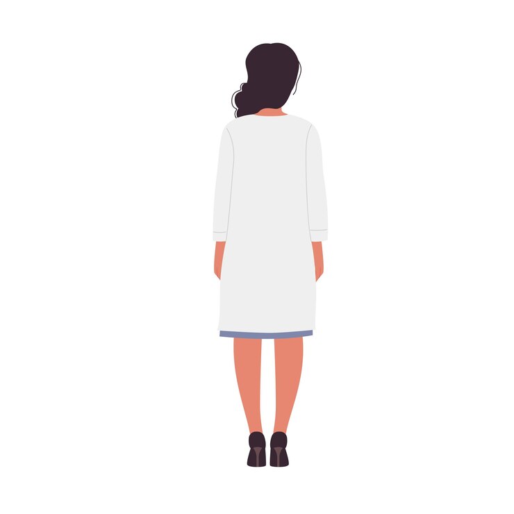 Vecteur vue arrière de la femme médecin debout