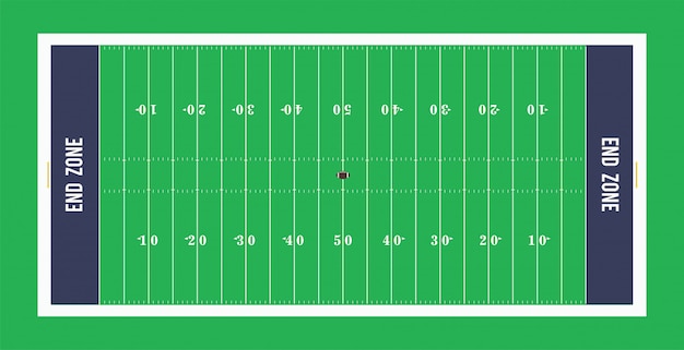 Vecteur vue de dessus du terrain de football américain.