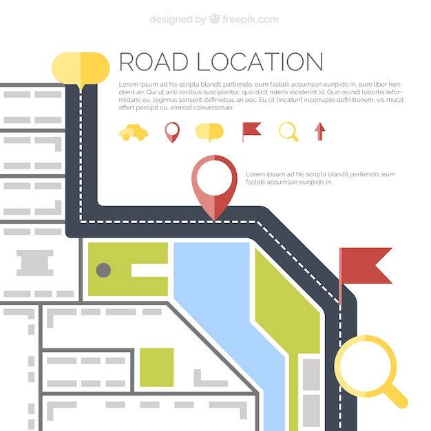 Vue De Dessus Feuille De Route En Design Plat