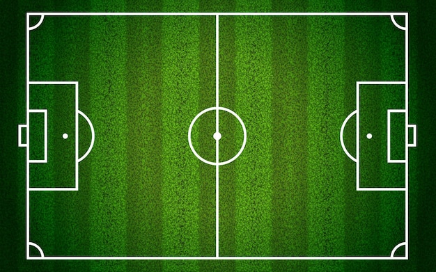 Vue de dessus de fond de terrain de football avec texture d'herbe