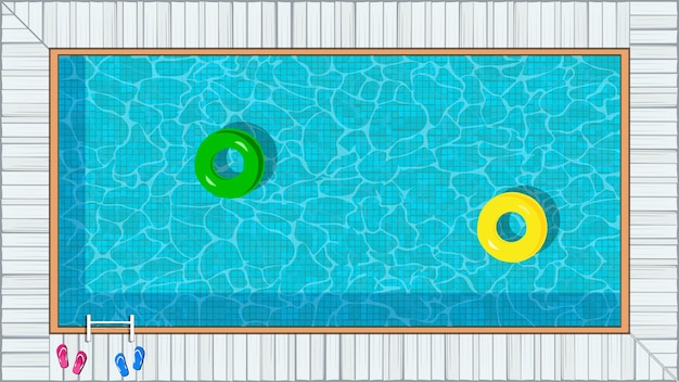 vue de dessus de la piscine. Illustration vectorielle