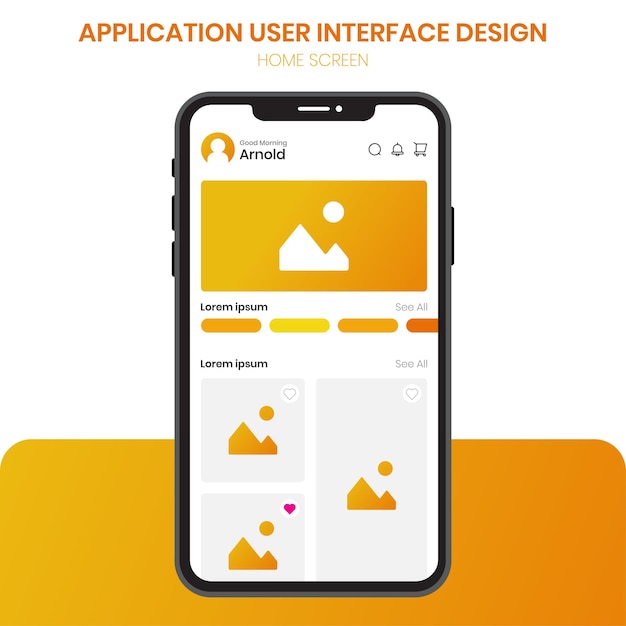 vue du tableau de bord de l'interface utilisateur mobile