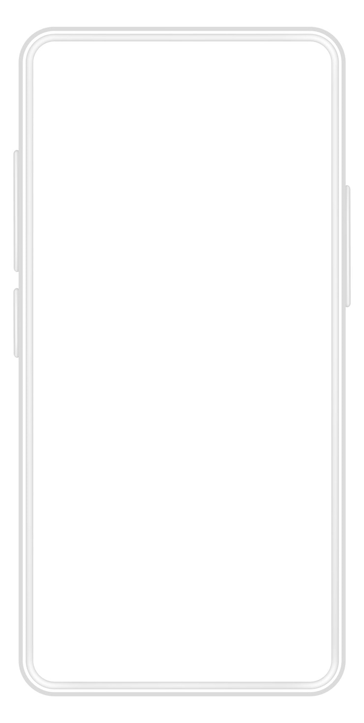 Vecteur vue de face de la maquette du smartphone cadre d'affichage blanc isolé sur fond blanc