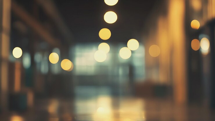 Vecteur vue floue de la rue avec des lumières lors d'une nuit pluvieuse d'hiver lumières de fond bokeh le lever ou le coucher du soleil photographie artistique abstraite