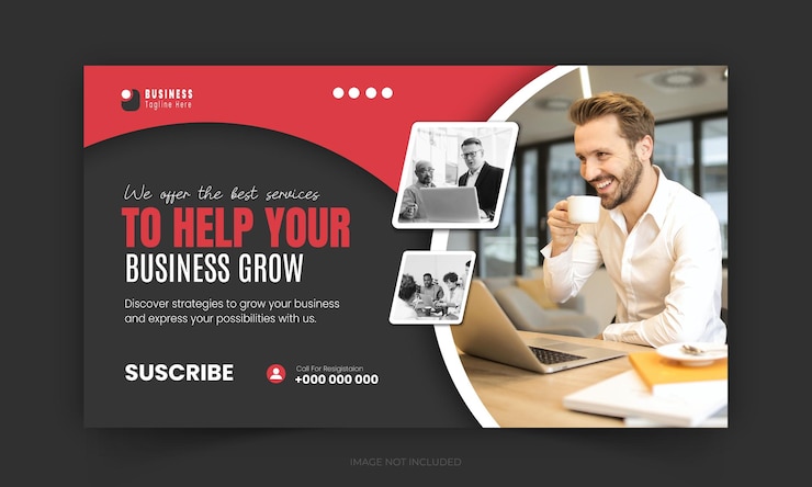 Vecteur vue miniature créative d'entreprise youtube en direct pour une agence de marketing numérique