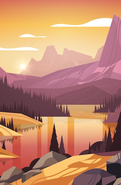 Vue panoramique sur le lac dans les montagnes déchaînées rivière de montagne belle nature paysage fond vacances d'été voyageant