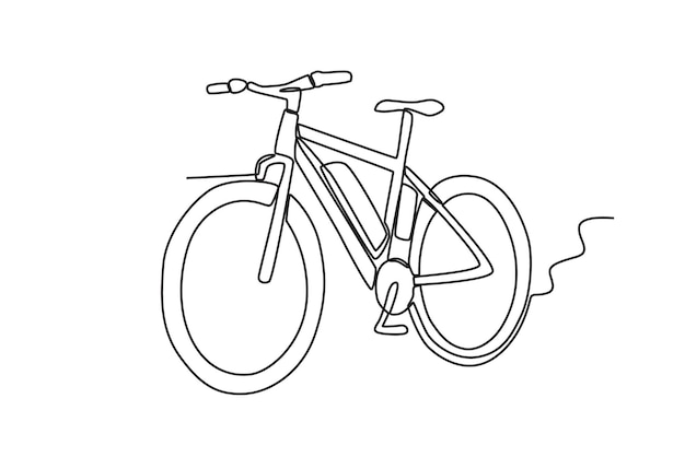 Vecteur vue rapprochée d'un vélo électrique dessin en ligne du vélo électrique