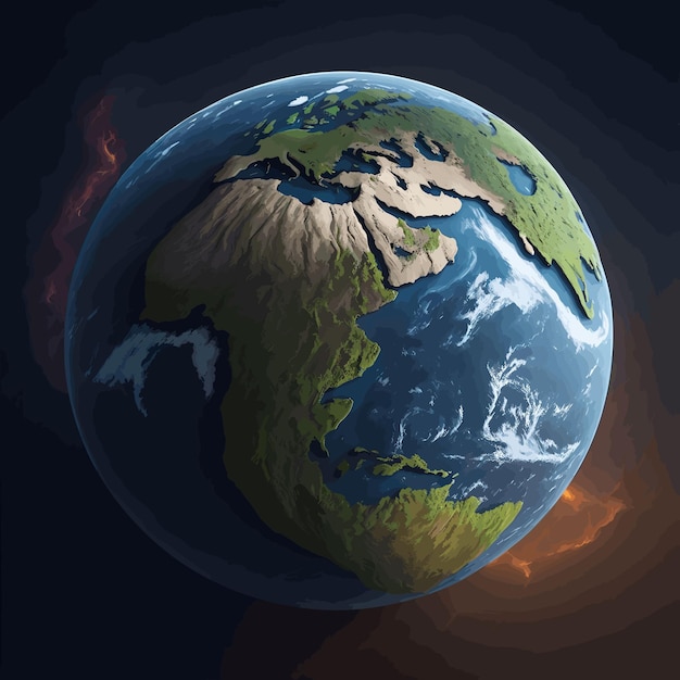 Vecteur la vue de la terre entière offre une perspective globale donnant un aperçu des différentes régions cli