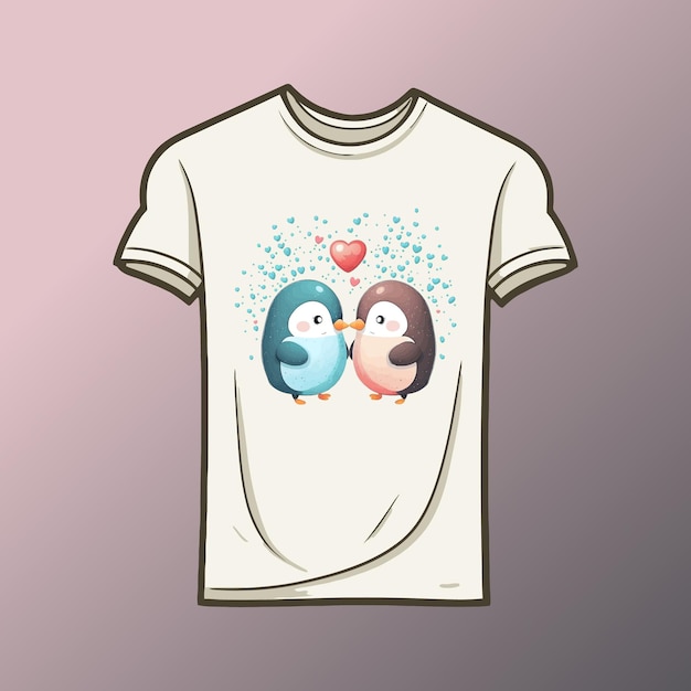 Vecteur waddle you do without me une illustration de modèle de conception de tee-shirt de couple de pingouins doux