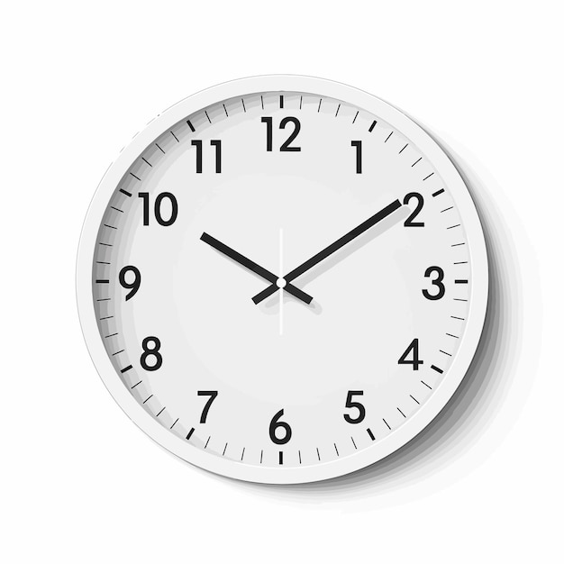 Vecteur wall_clock_with_round_dial_3d_realistic_render_vector