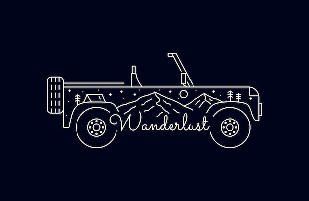 Wanderlust Et Aventure Voiture Nature Faune Dans L'art Monoline