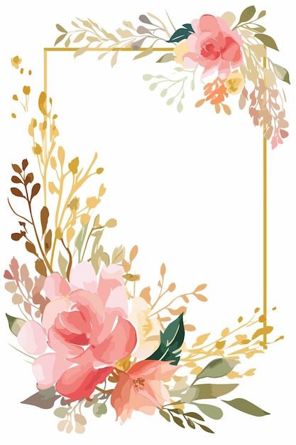 Vecteur watercolor colorful flowers vector frame