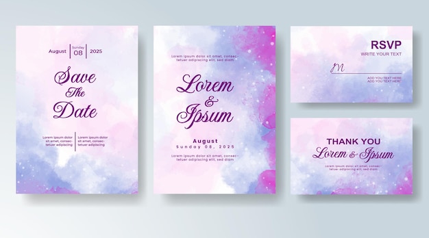 watercolor wedding invitation card