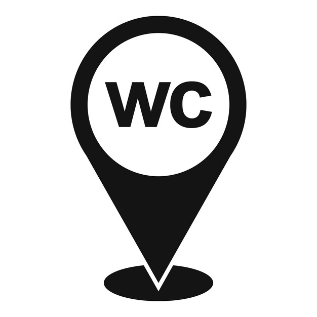 Wc Emplacement Icône Simple Vecteur Toilettes Publiques Salle Publique