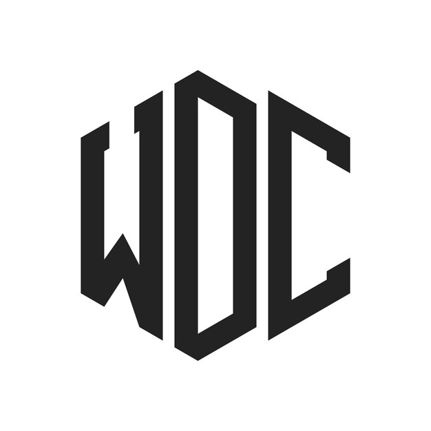 WDC Logo Design Initial Letter WDC Monogram Logo en utilisant une forme hexagonale