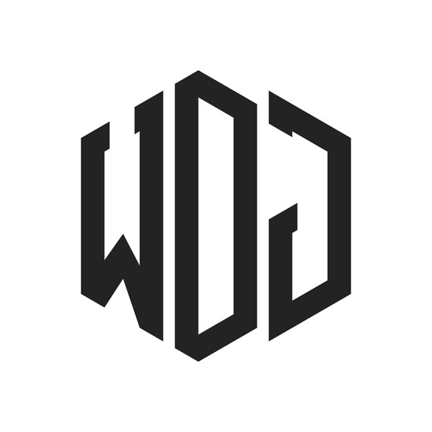 WDJ Logo Design Lettres initiales WDJ Monogramme Logo en utilisant une forme hexagonique