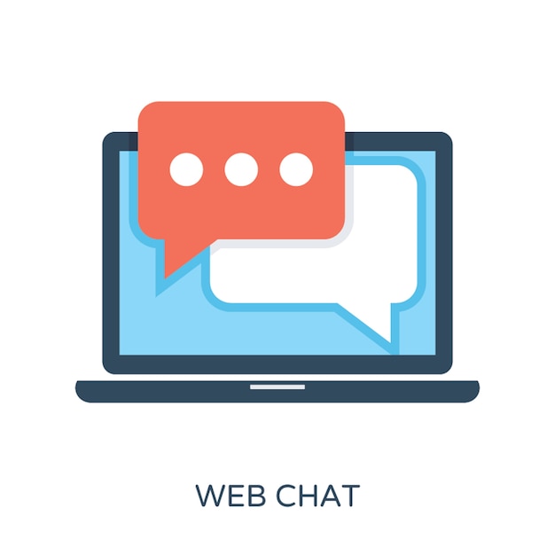 Web Chat plat Vector Icon