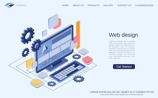 Web design art graphique plat 3d illustration de concept de vecteur isométrique