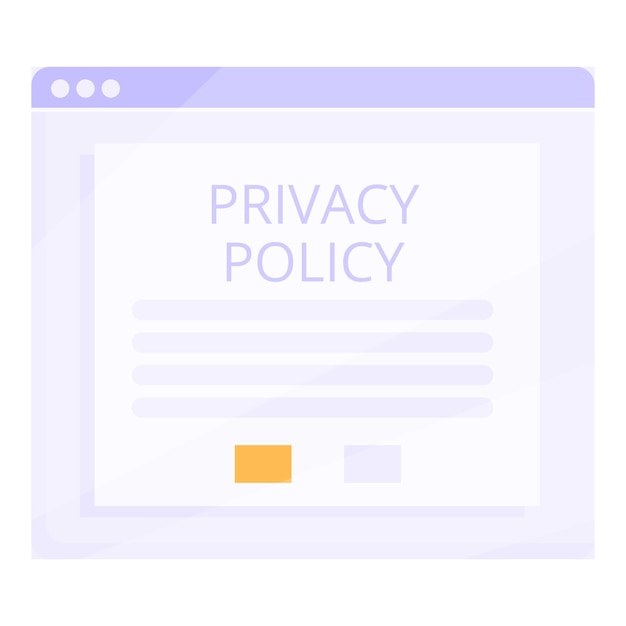 Web sécurisé icône dessin animé vecteur confidentialité des données politique privée