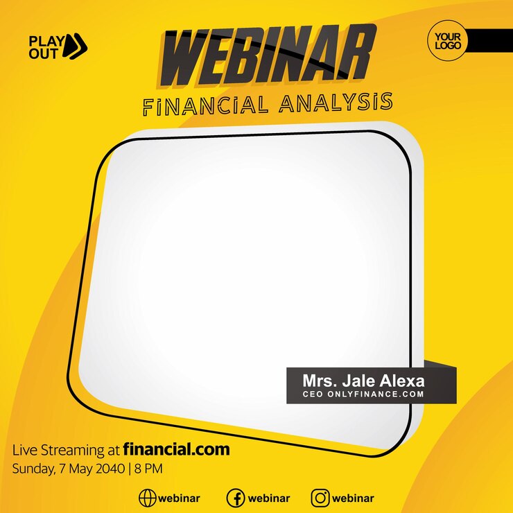 Vecteur webinaire bannière marketing numérique finance entreprise