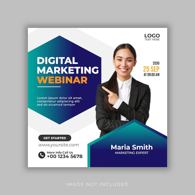 Webinaire en direct sur le marketing numérique et modèle de publication sur les médias sociaux d'entreprise