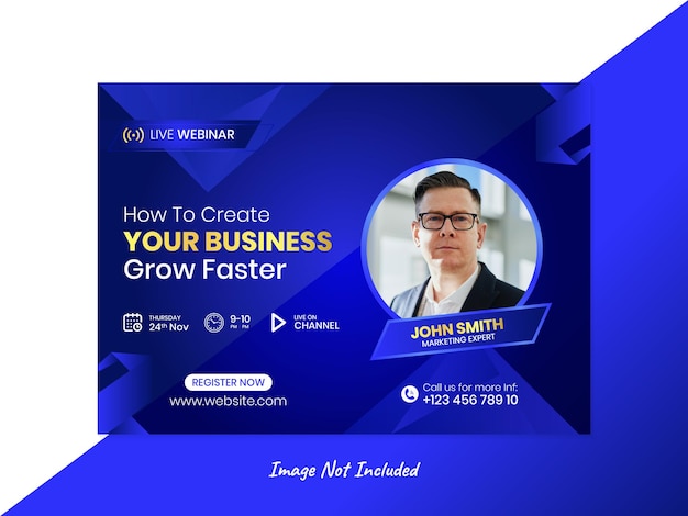 Webinaire en direct sur le marketing numérique et modèle de publication sur les réseaux sociaux d'entreprise