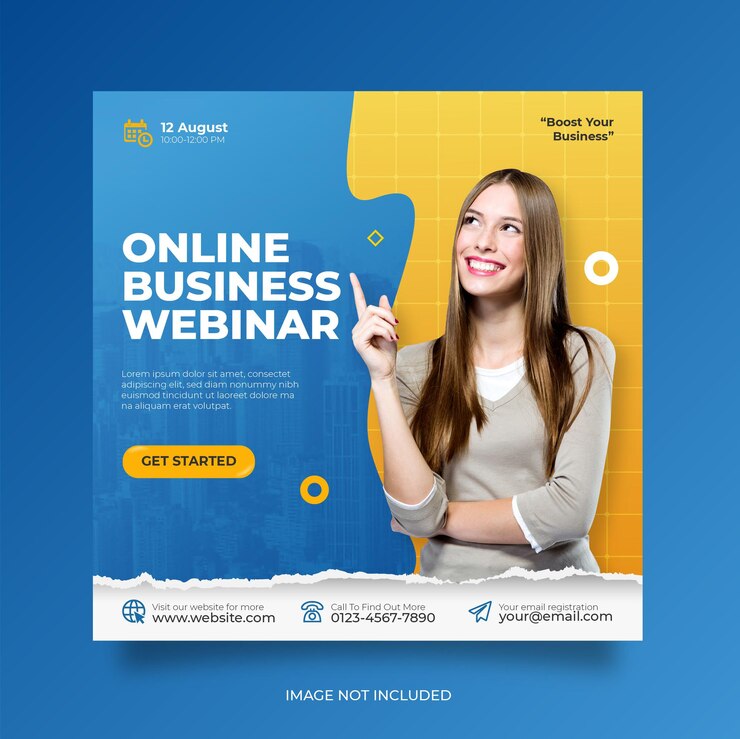 Webinaire en direct sur le marketing numérique et modèle de publication sur les réseaux sociaux d'entreprise