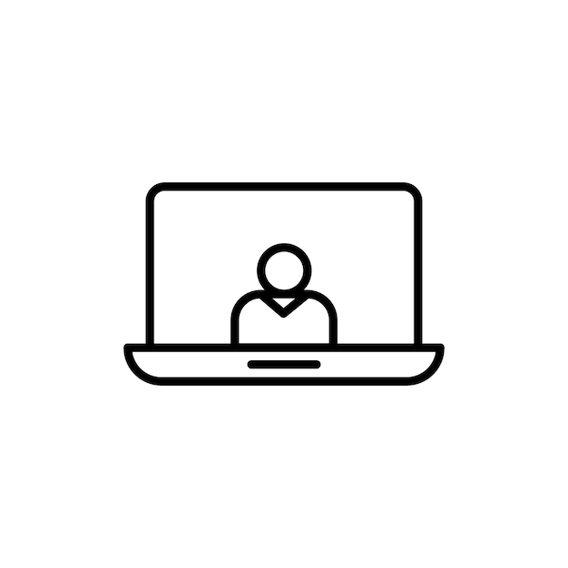 Webinar Icon Set Formation en ligne Vidéo Atelier virtuel Symbole vectoriel dans un style noir rempli et délimité Signe d'éducation à distance