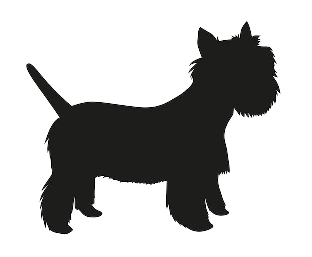 West Highland Terrier Silhouette Noire D'un Chien Debout