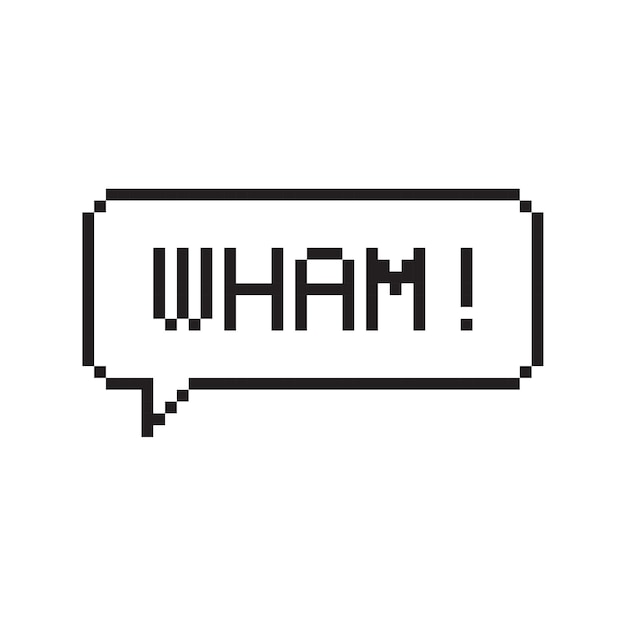 Wham Pixel Art Lettrage Typographie Dans La Bulle De Parole