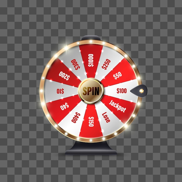 Vecteur wheel of fortune pour jouer et gagner le jackpot sur fond transparent. roulette de chance. gagnez la roulette de fortune. illustration