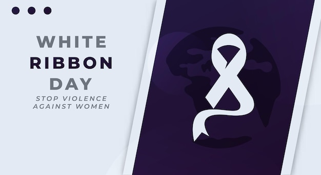 White Ribbon Day Celebration Vector Design Illustration pour arrêter la violence à l'égard des femmes