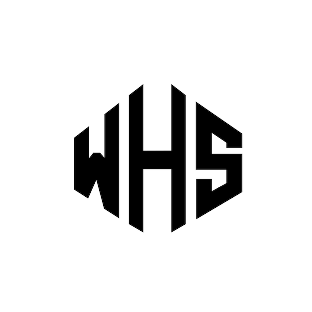 WHS Letter Logo Design avec forme de polygone WHS Polygon et forme de cube WHS Hexagon Vector Logo Template couleurs blanches et noires WHS Monogram logo d'entreprise et immobilier