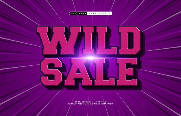 wild sale editable text effect with a sale and offer text effect