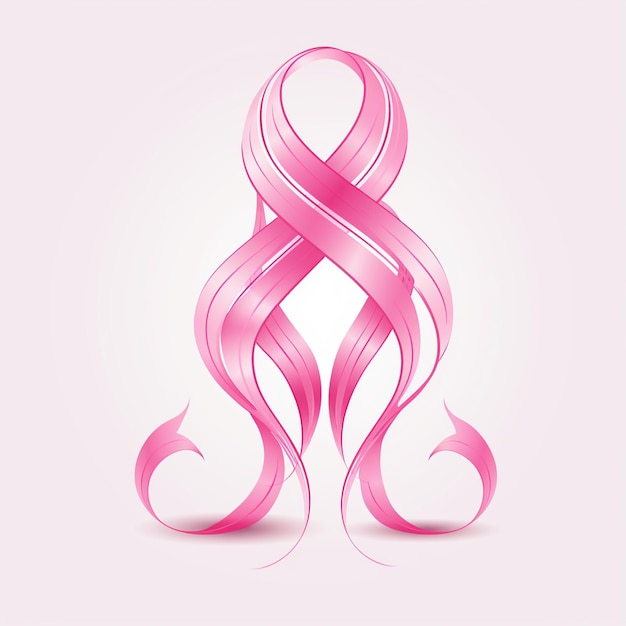 Vecteur winnie le pouf ruban cancer du sein couleur rose ruban de cancer rose et vert ruban de cheveux